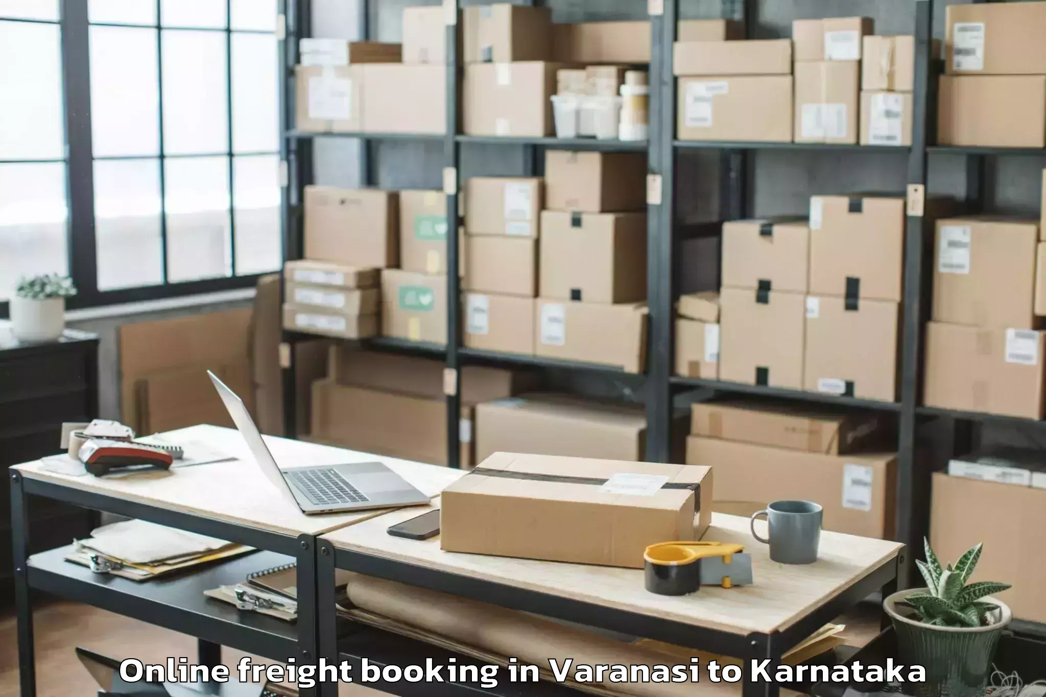 Top Varanasi to Gurumitkal Online Freight Booking Available